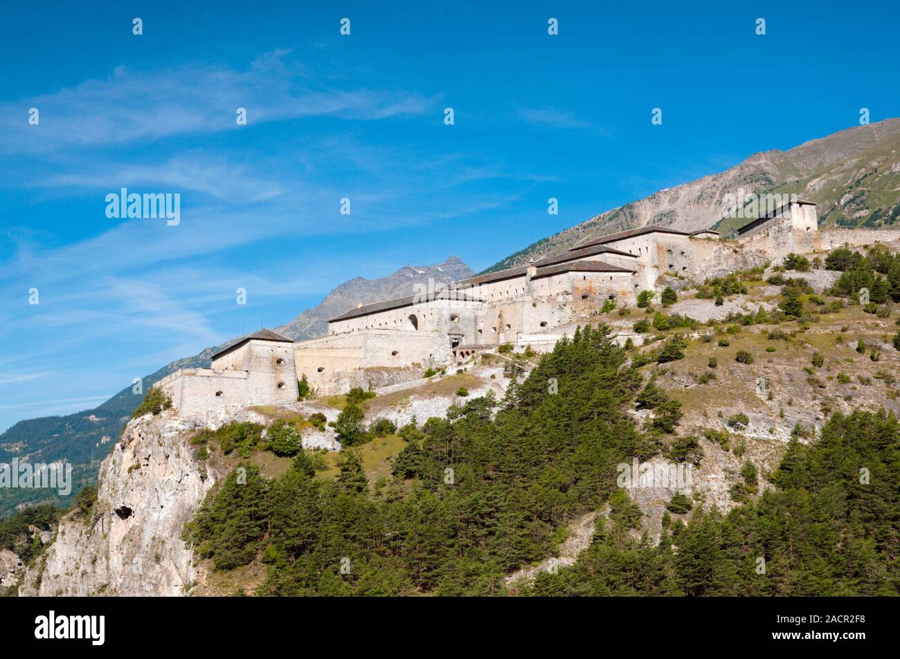 Esseillon fort, Barrière de l'Esseillon, vicino a Aussois cittadina in estate, Savoie (73), Auvergne-Rhone-Alpes regione, Francia Foto Stock
