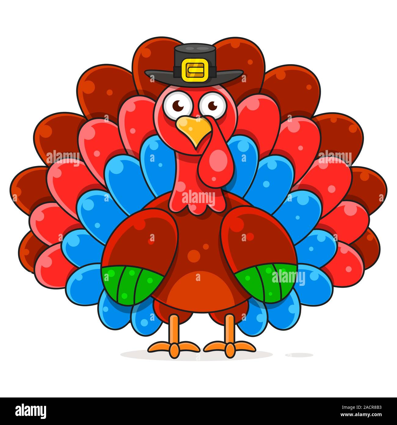 Illustrazione Di Felice ringraziamento Turchia biglietto di auguri Illustrazione Vettoriale