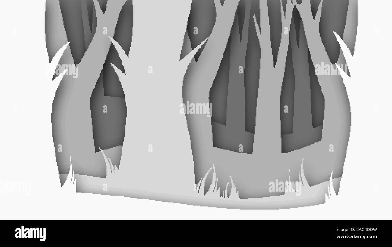 Paesaggio naturale del fumetto illustrazione di sfondo una densa foresta Illustrazione Vettoriale