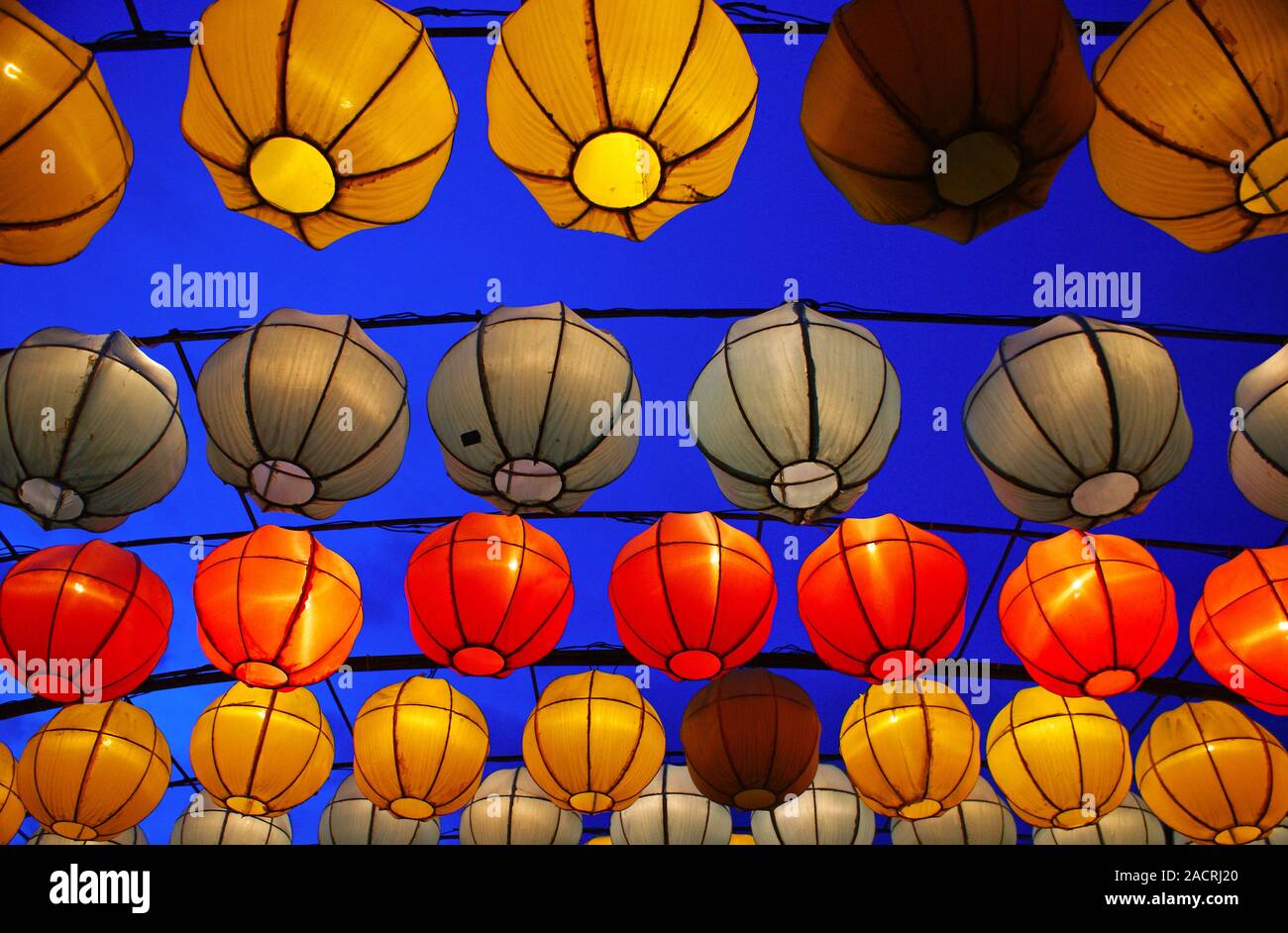 Colorfull Lampion Yogyakarta, Indonesia Foto Stock