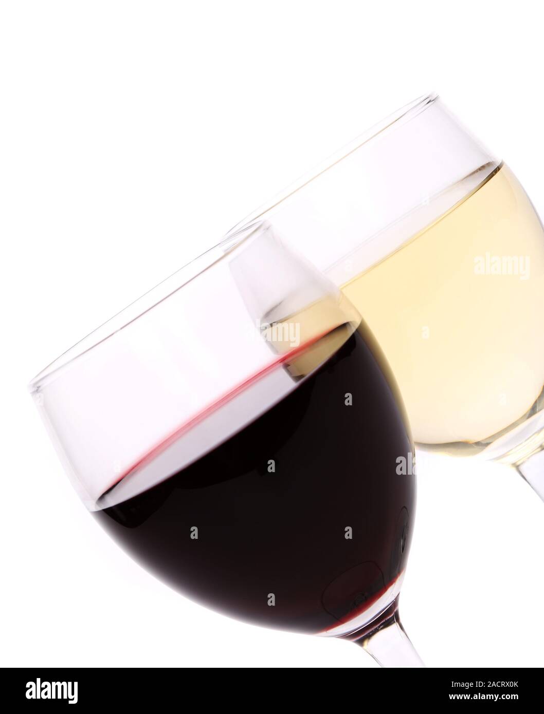 Vino rosso e bianco bicchieri Foto Stock