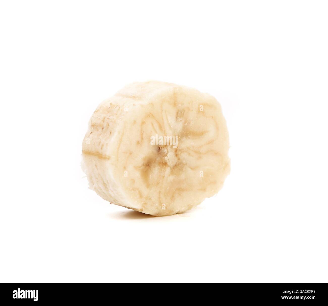 Banana slice impostare isolate su sfondo bianco Foto Stock