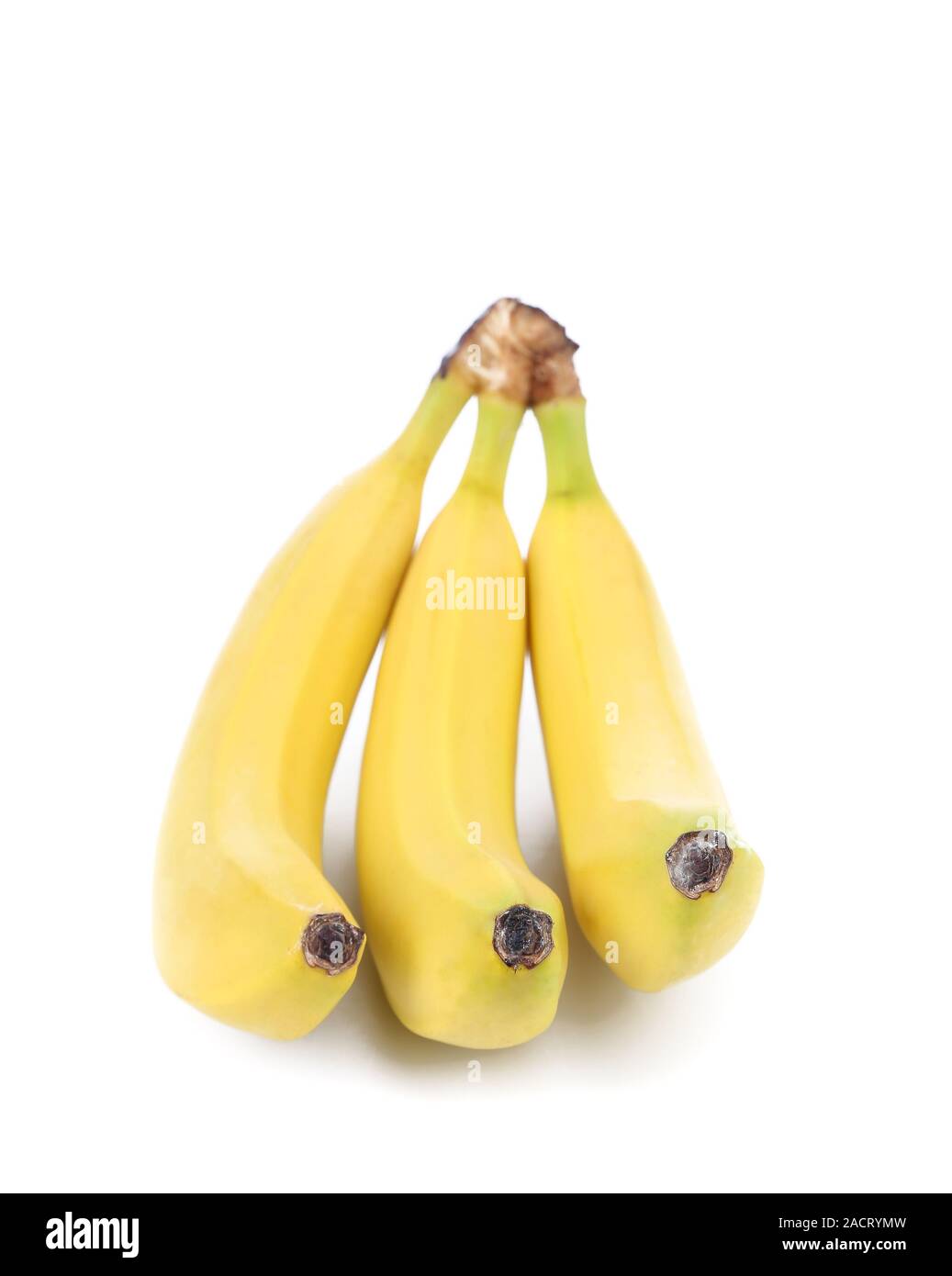 Grappolo di banane isolato su uno sfondo bianco. Foto Stock