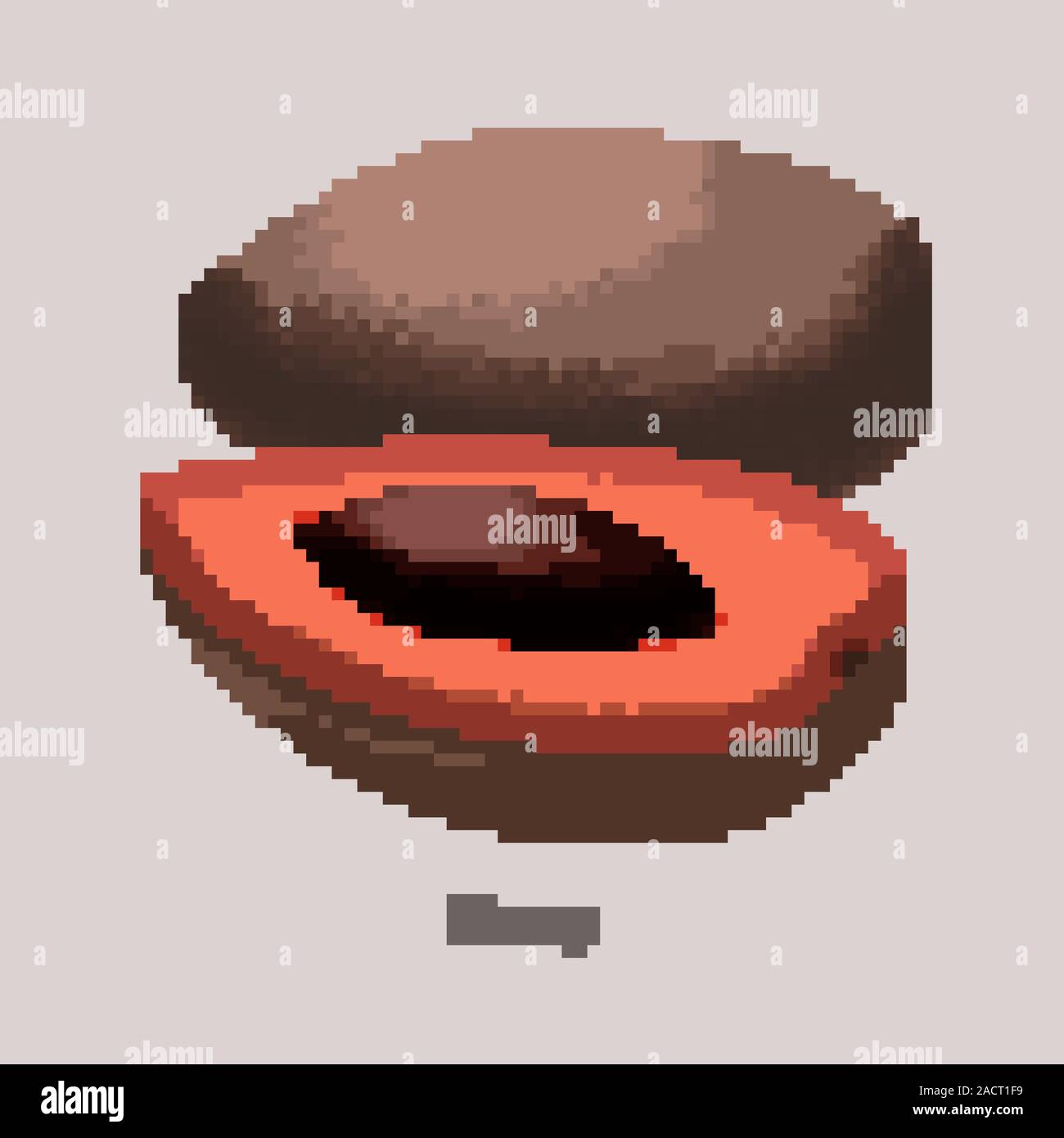 Mamey esotica frutta succosa tutto il vettore e per metà. Illustrazione Vettoriale