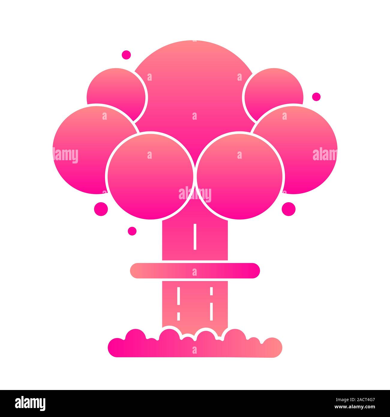 Esplosione atomica adatto per poster o T-shirt Stampa. Illustrazione Vettoriale