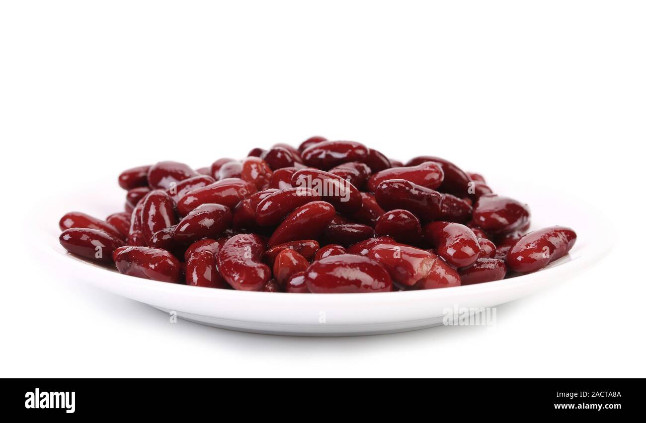 Fagioli rossi su una piastra. Foto Stock