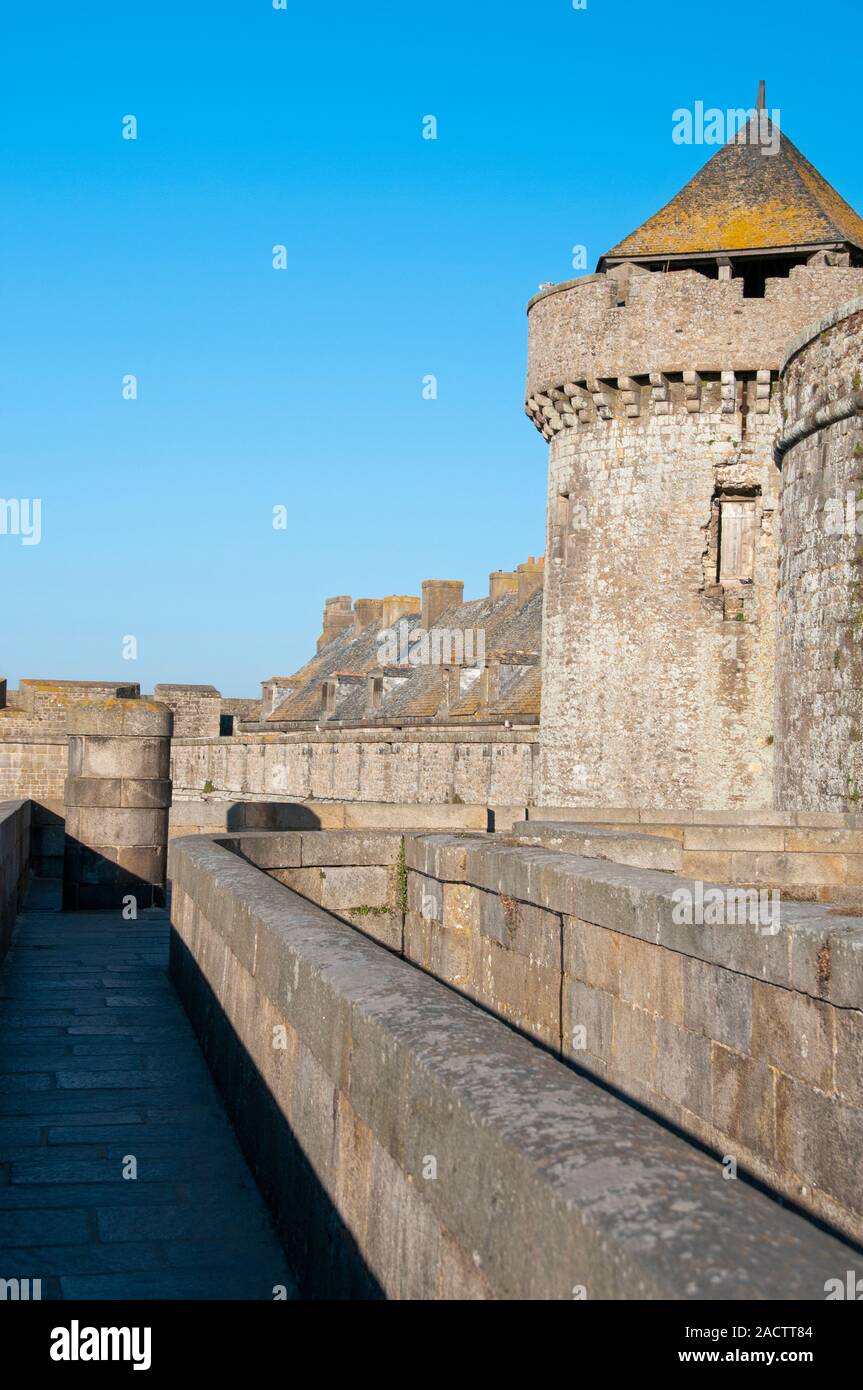 Remparts di Saint-Malo, Ille-et-Vilaine (35), Brittany, Francia Foto Stock
