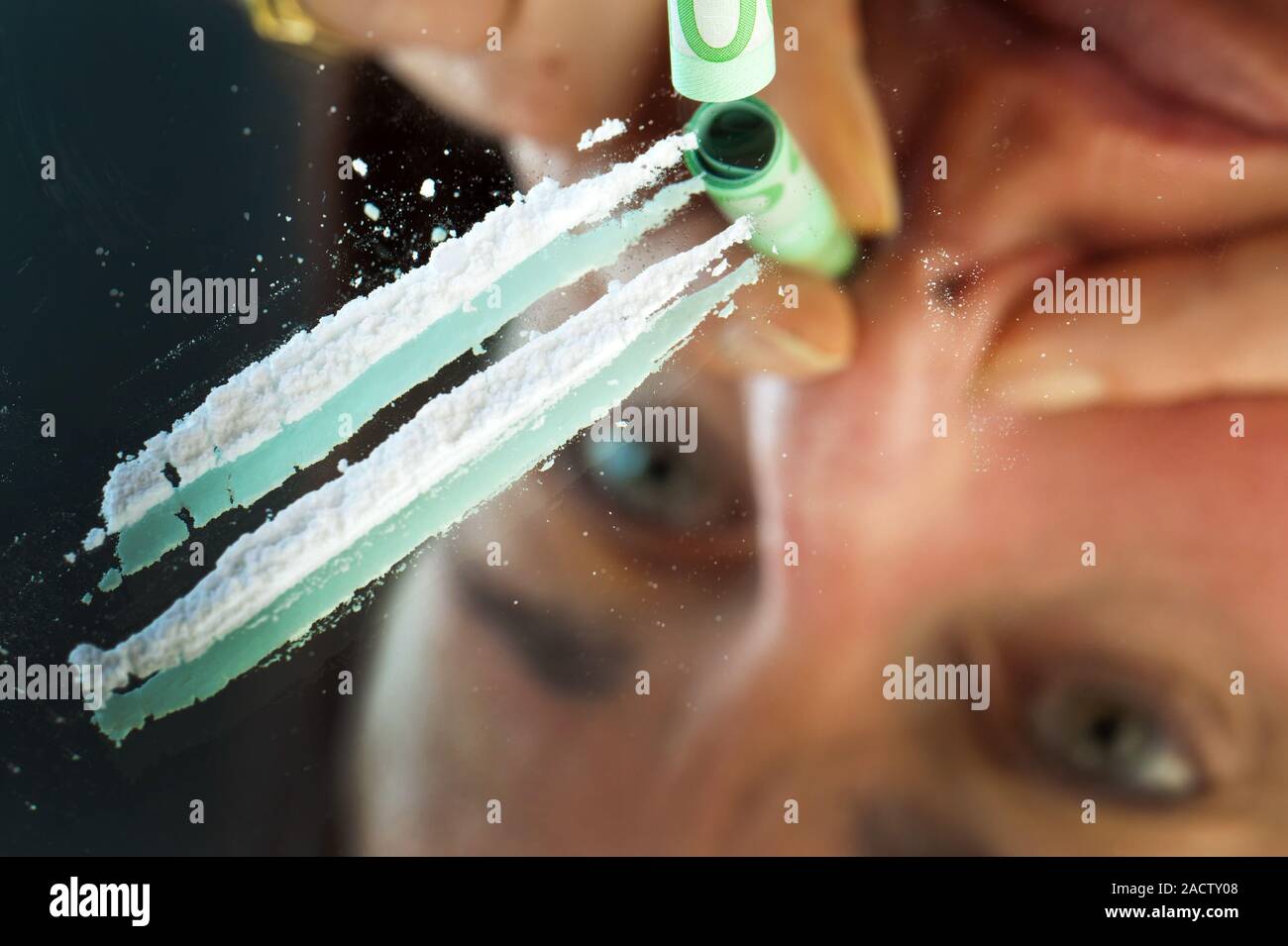 Foto di simbolo cocaina. L'abuso di droga Foto Stock