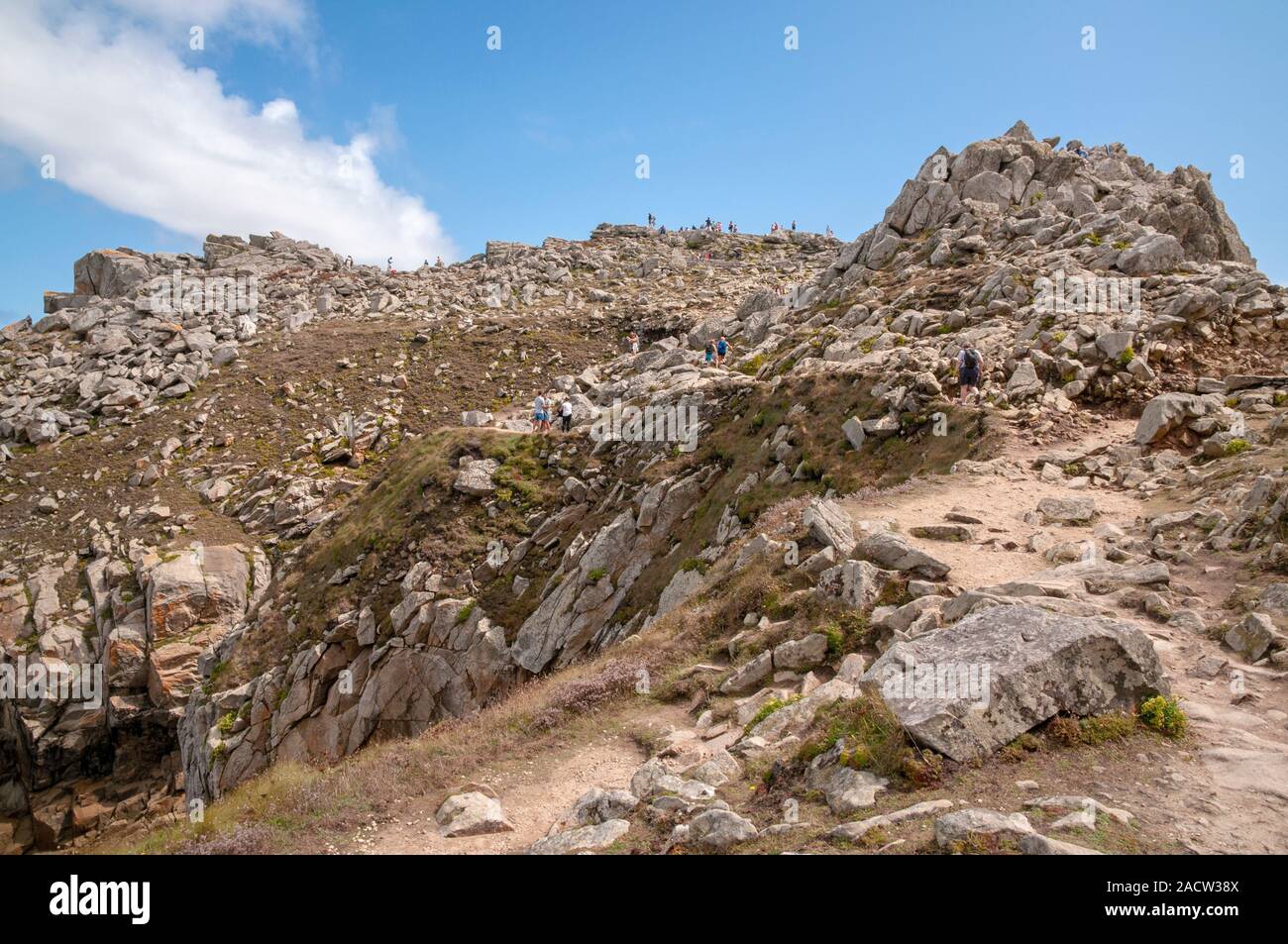 Pointe du Raz, Iroise mare, Cap Sizum, Plogoff, Finisterre (29), Brittany, Francia Foto Stock
