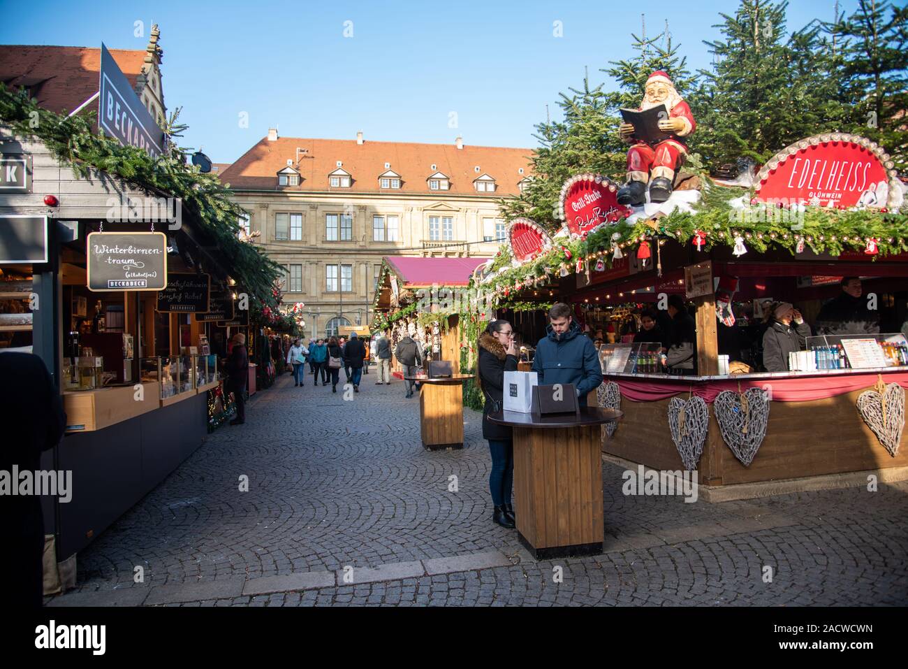 Stoccarda, Onu mercadillo navideño con mucho encanto Foto Stock