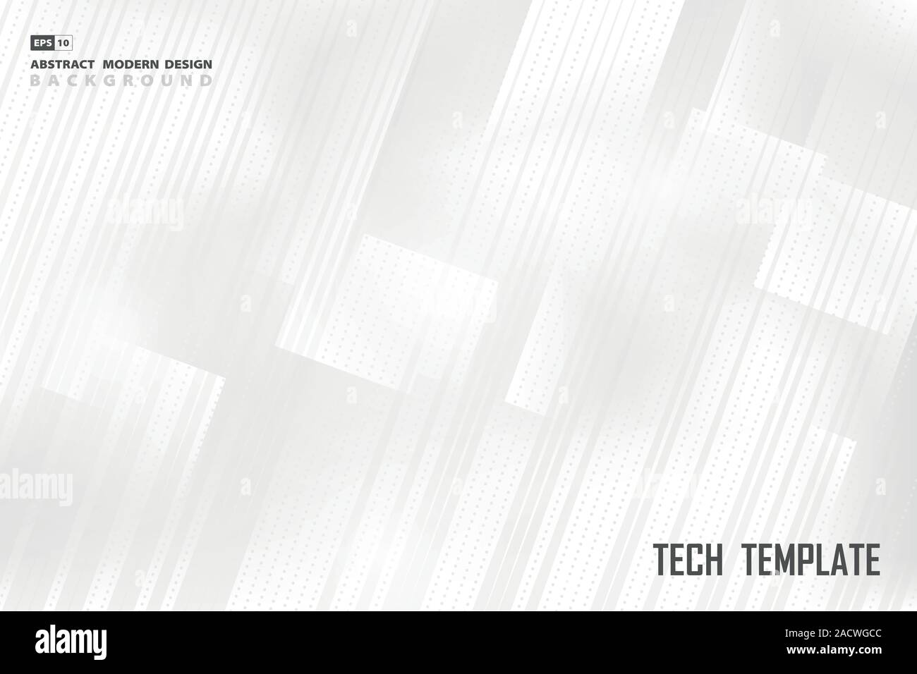 Tecnologia astratta grigio e bianco di disegno quadrato e background tecnico. Utilizzare per creare poster, d'arte e progettazione del modello, annuncio, presentazione. illustrazione vettore Illustrazione Vettoriale