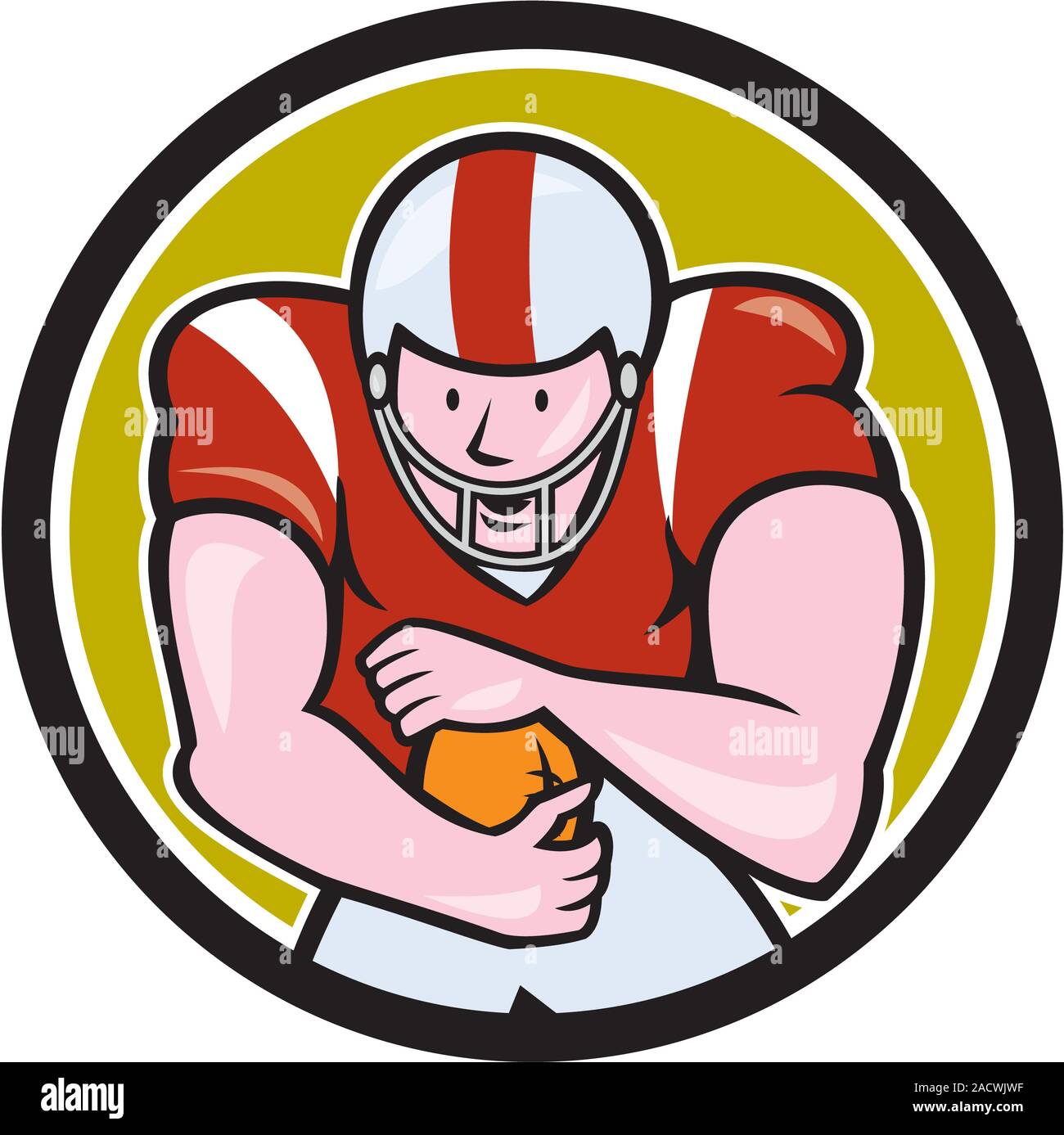 American Football running back Circle Cartoon Foto Stock
