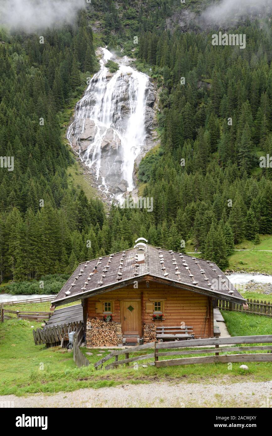 Cascata Grawa, Stubaital Foto Stock