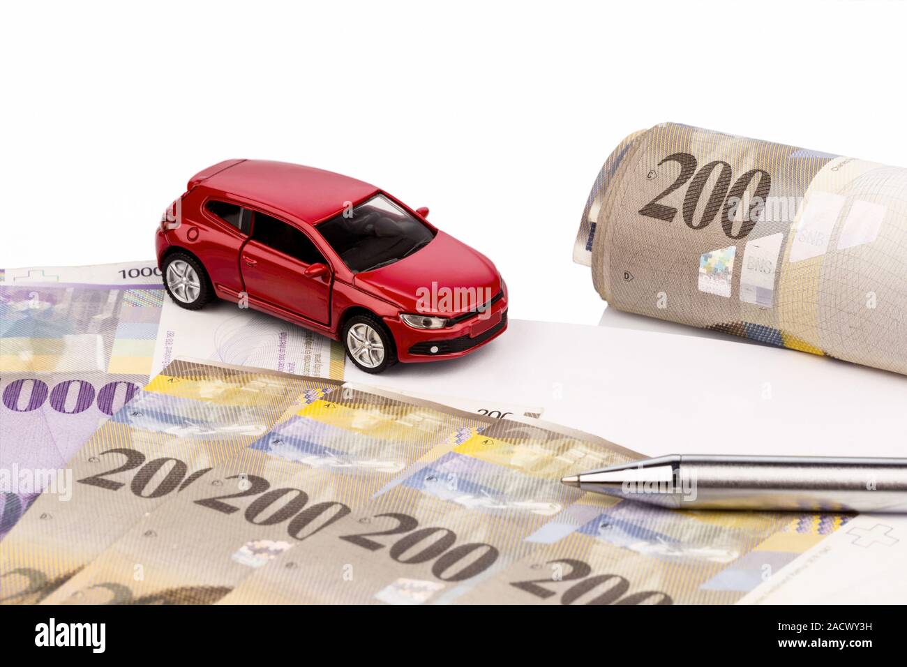 Contratto di vendita di auto nuove Foto Stock