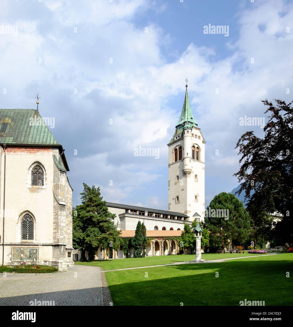 Chiesa parrocchiale di Nostra Signora a Schwaz, Austria, la più grande sala gotica chiesa in Alto Adige Foto Stock