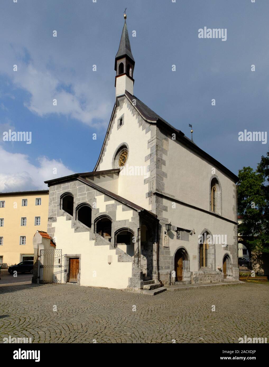 Chiesa parrocchiale di Nostra Signora a Schwaz, Austria, la più grande sala gotica chiesa in Alto Adige Foto Stock