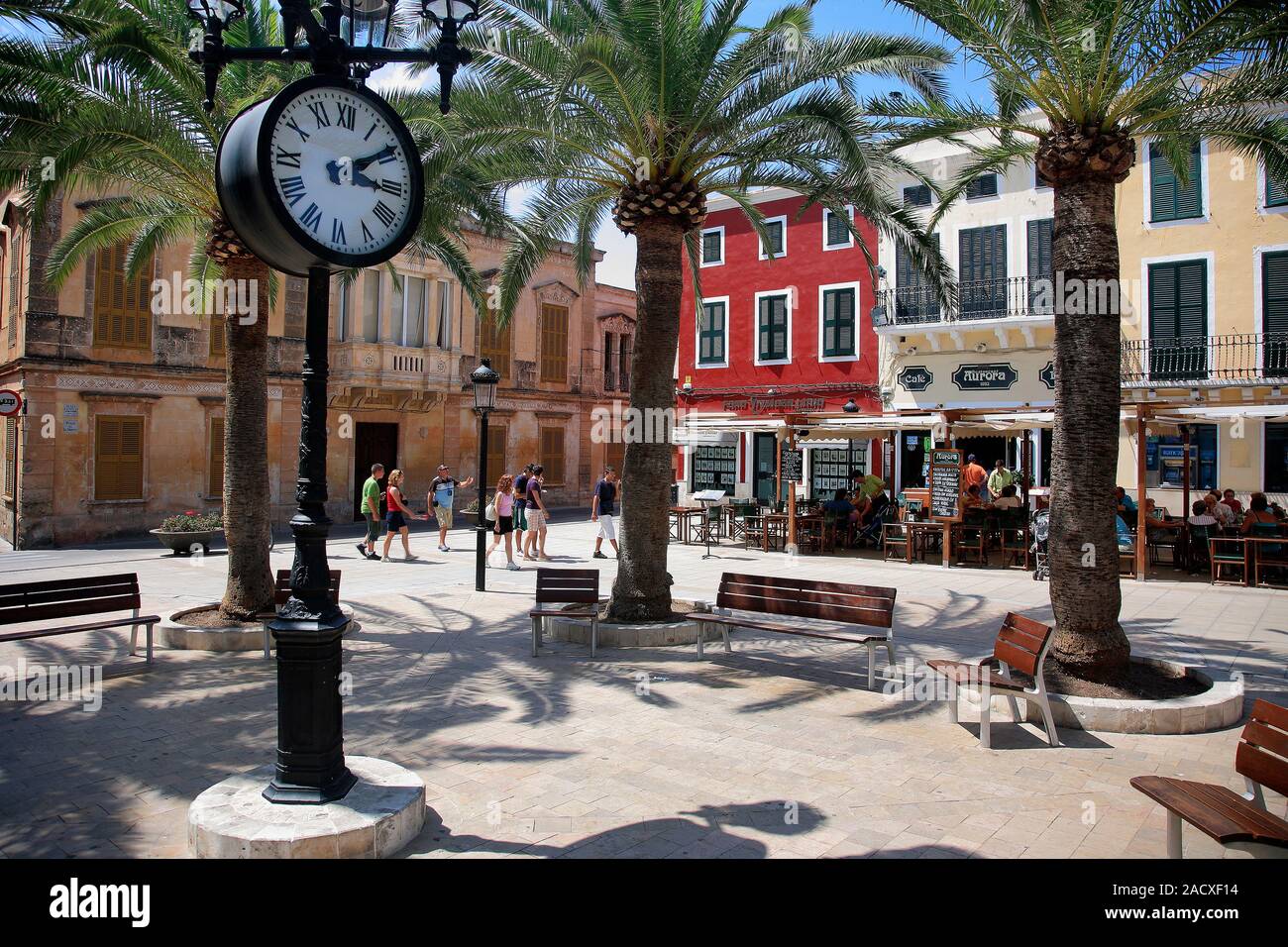 Street view nella città di Ciutadella, isola di Minorca, Isole Baleari, Spagna, Europa Foto Stock