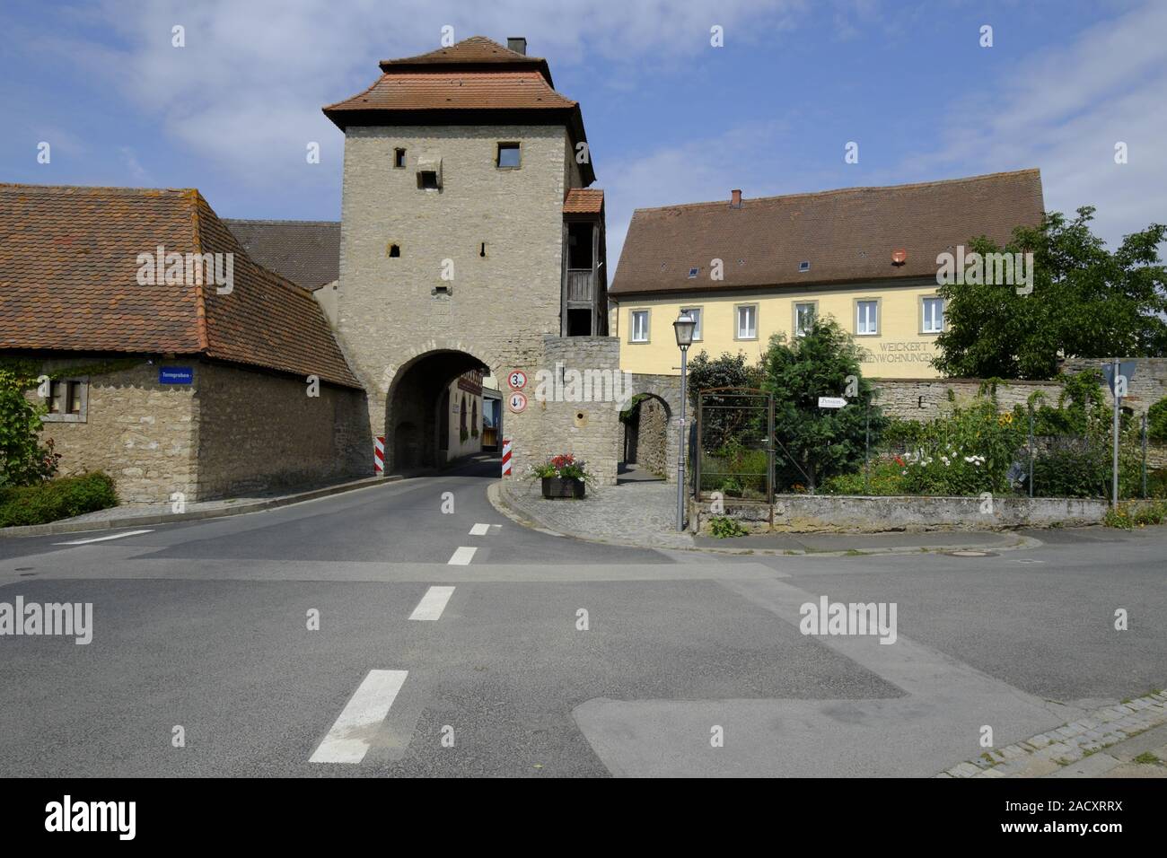 Sommerach am Main, distretto di Kitzingen, bassa Franconia, Baviera, Germania Foto Stock