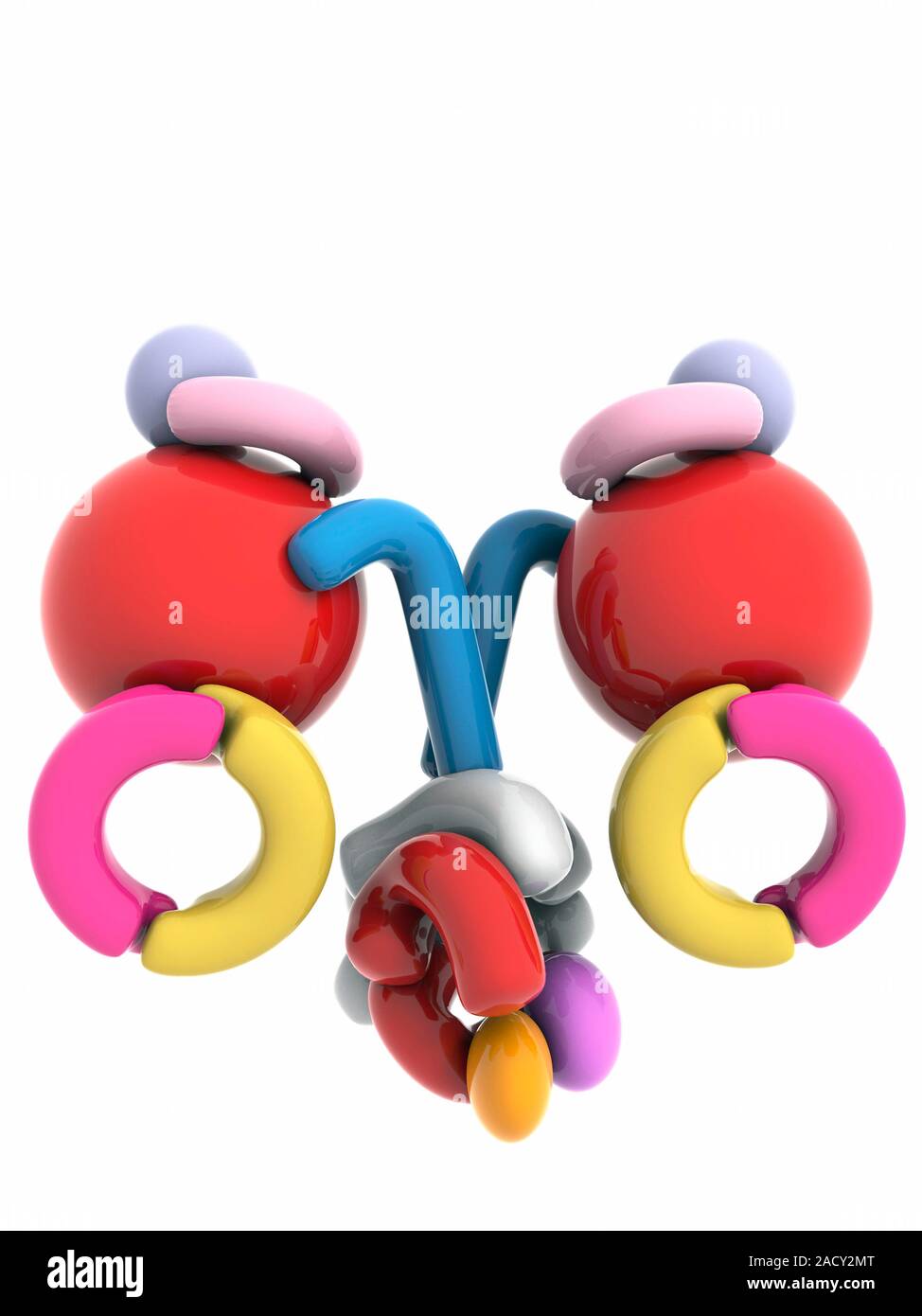 DNA polimerasi III holoenzyme. Rappresentazione grafica della completa del DNA (acido desossiribonucleico) polimerasi III enzima. Le DNA polimerasi sono enzimi t Foto Stock
