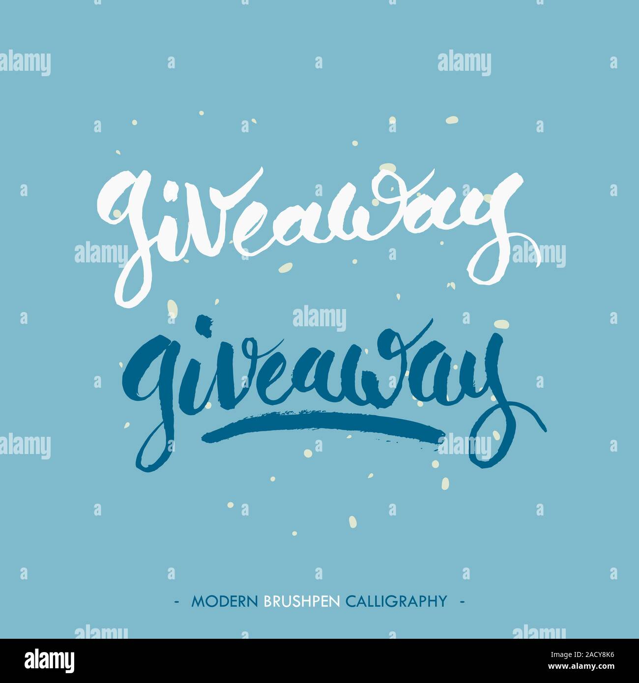 Giveaway parole, la scrittura con inchiostro nero e una spazzola. Brushpen moderno stile di calligrafia. Foto Stock