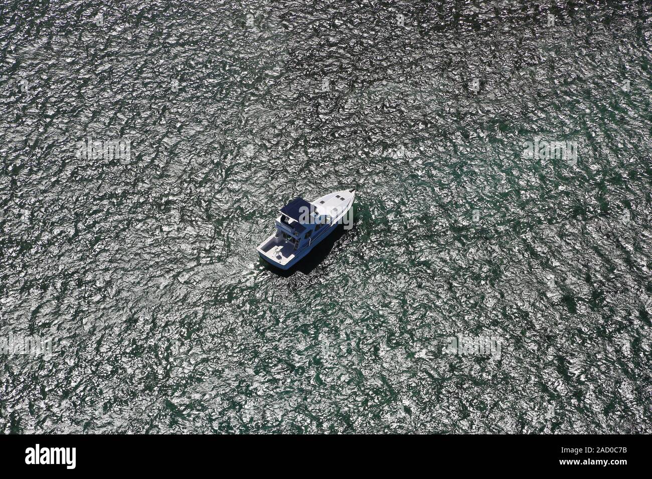 Maurizio, la pesca in barca nella laguna del sud della costa, Oceano Indiano Foto Stock