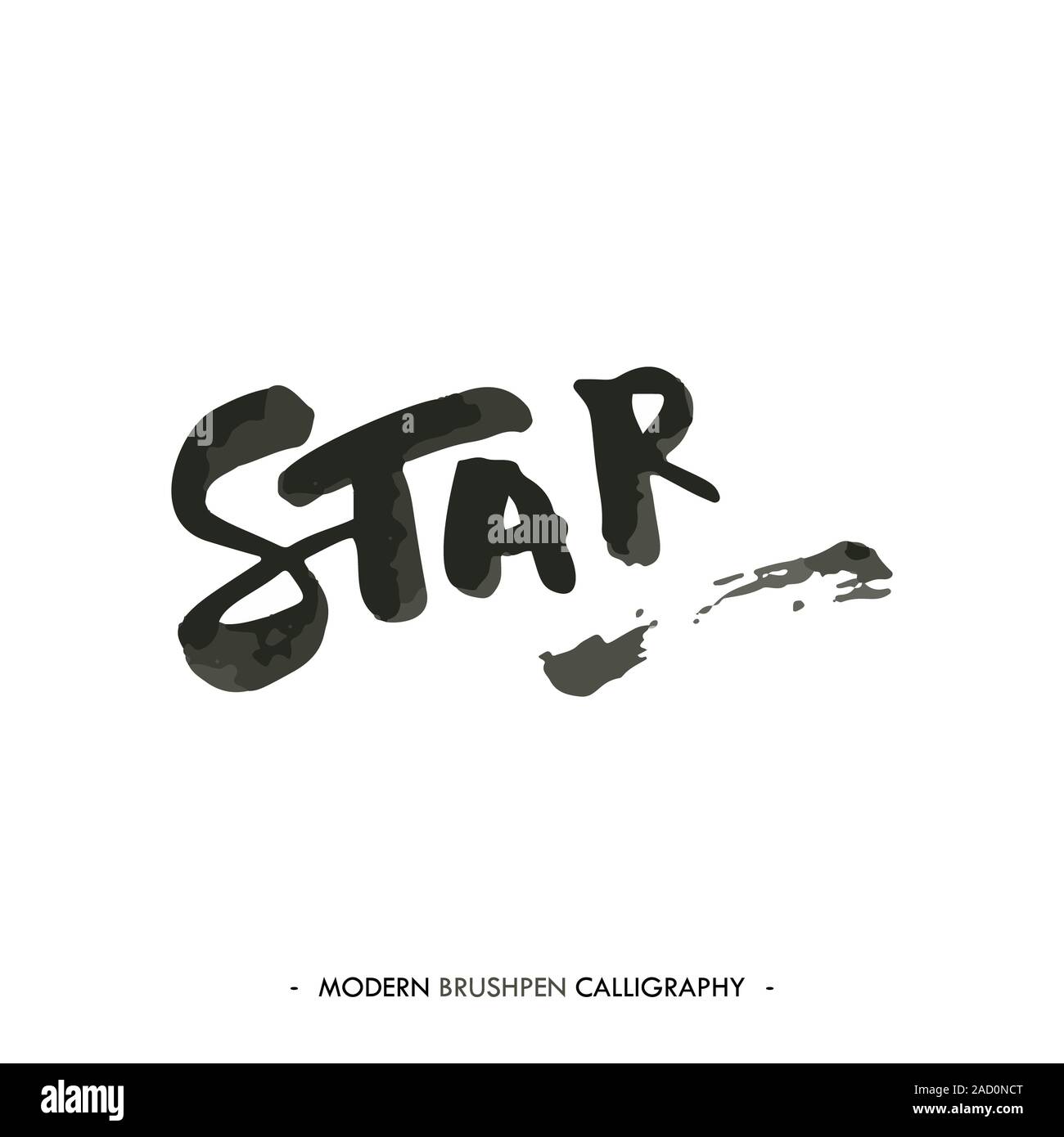 Star parola dipinta con spazzola in moderno stile di calligrafia Foto Stock