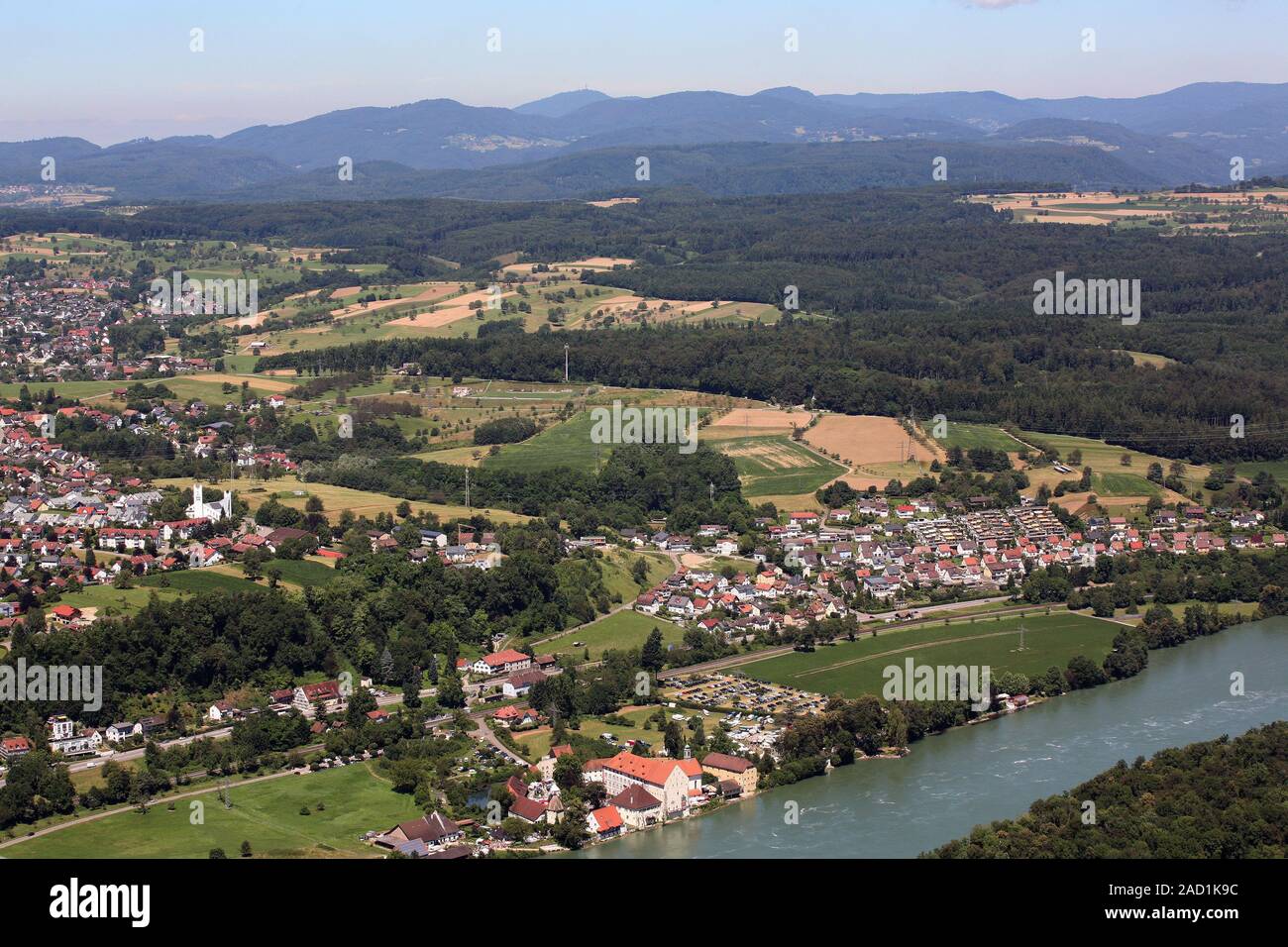 Paesaggio presso il castello Beuggen al Hochrhein vicino a Rheinfelden Foto Stock