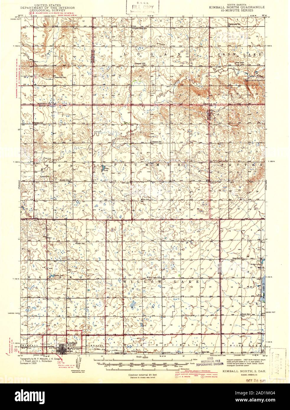 Mappa di kimball, dakota del sud immagini e fotografie stock ad alta