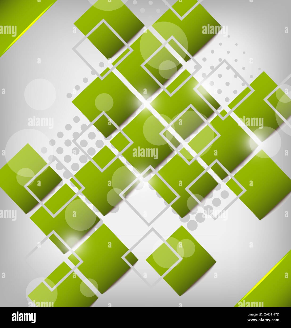 Abstract creative sfondo verde con quadrati Foto Stock