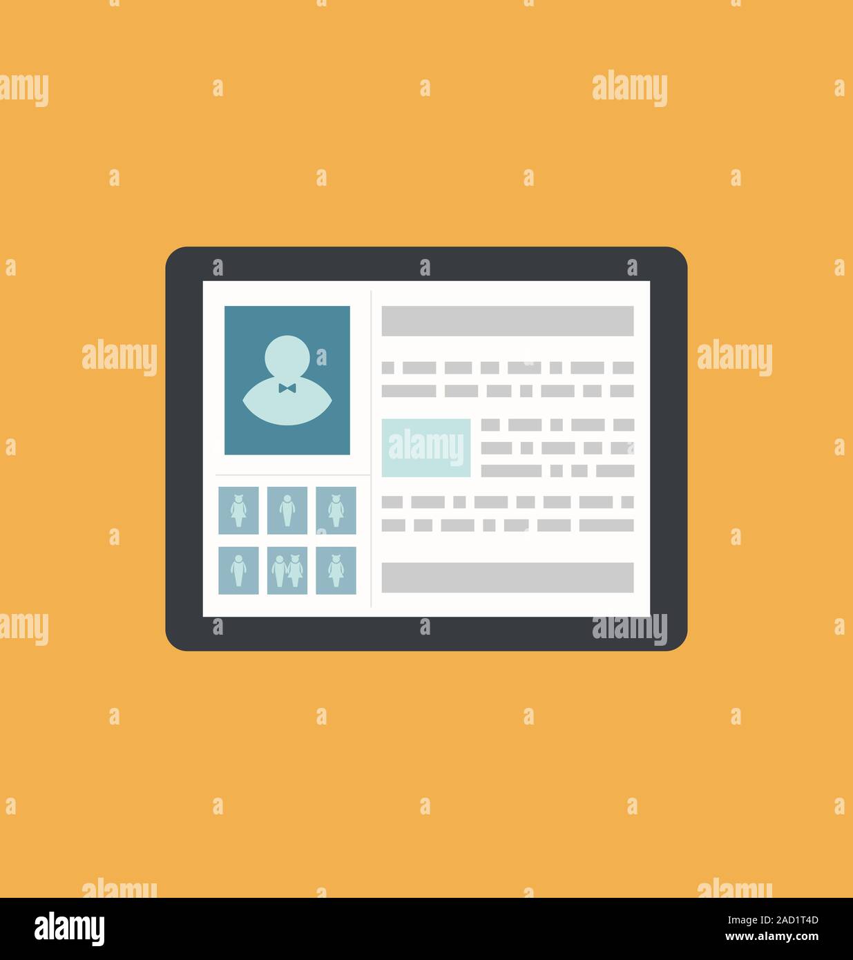 Scheda ID persona profilo social media icona di rete Foto Stock