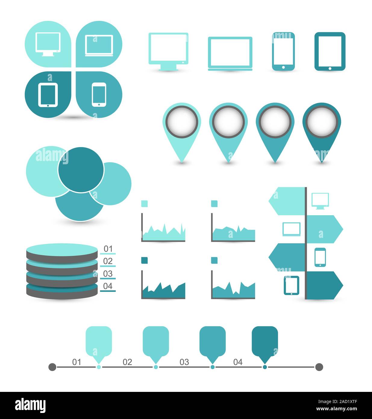 Infografico elementi di design ideale per display per il tuo informatio Foto Stock