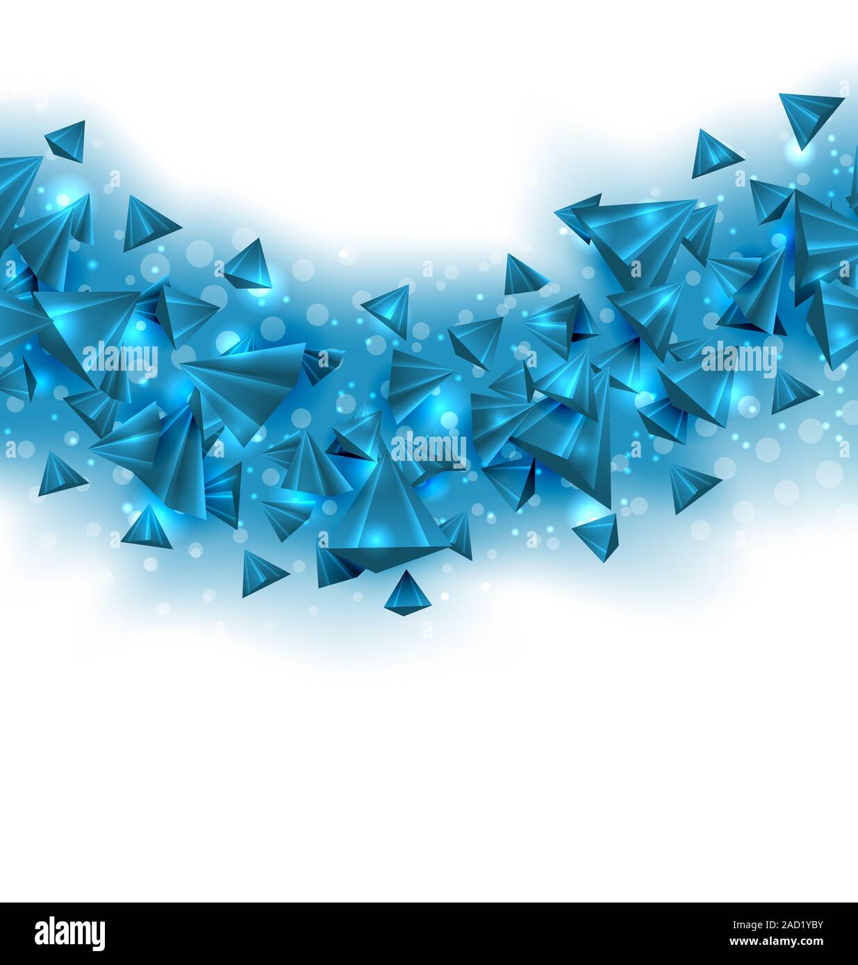 Abstract Sfondo blu con piramidi e gli effetti di luce Foto Stock