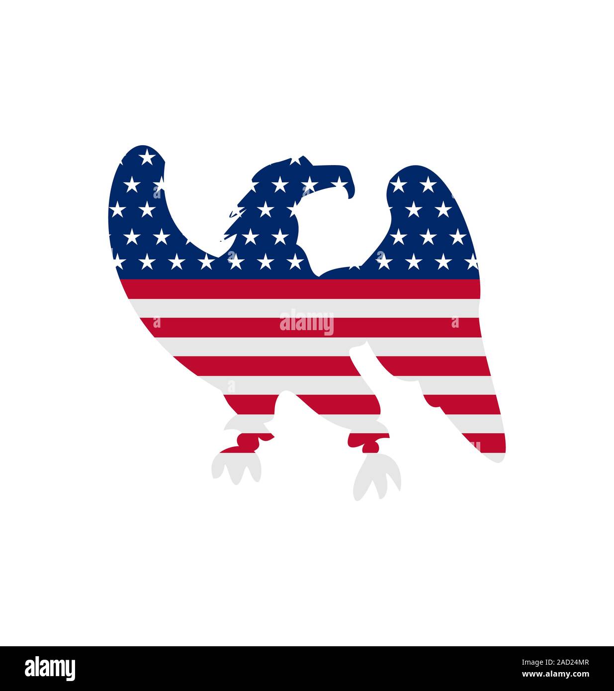 Aquila simbolo di orgoglio nazionale America per giorno di indipendenza il 4 luglio. Patriottica simbolo americano per le vacanze Foto Stock