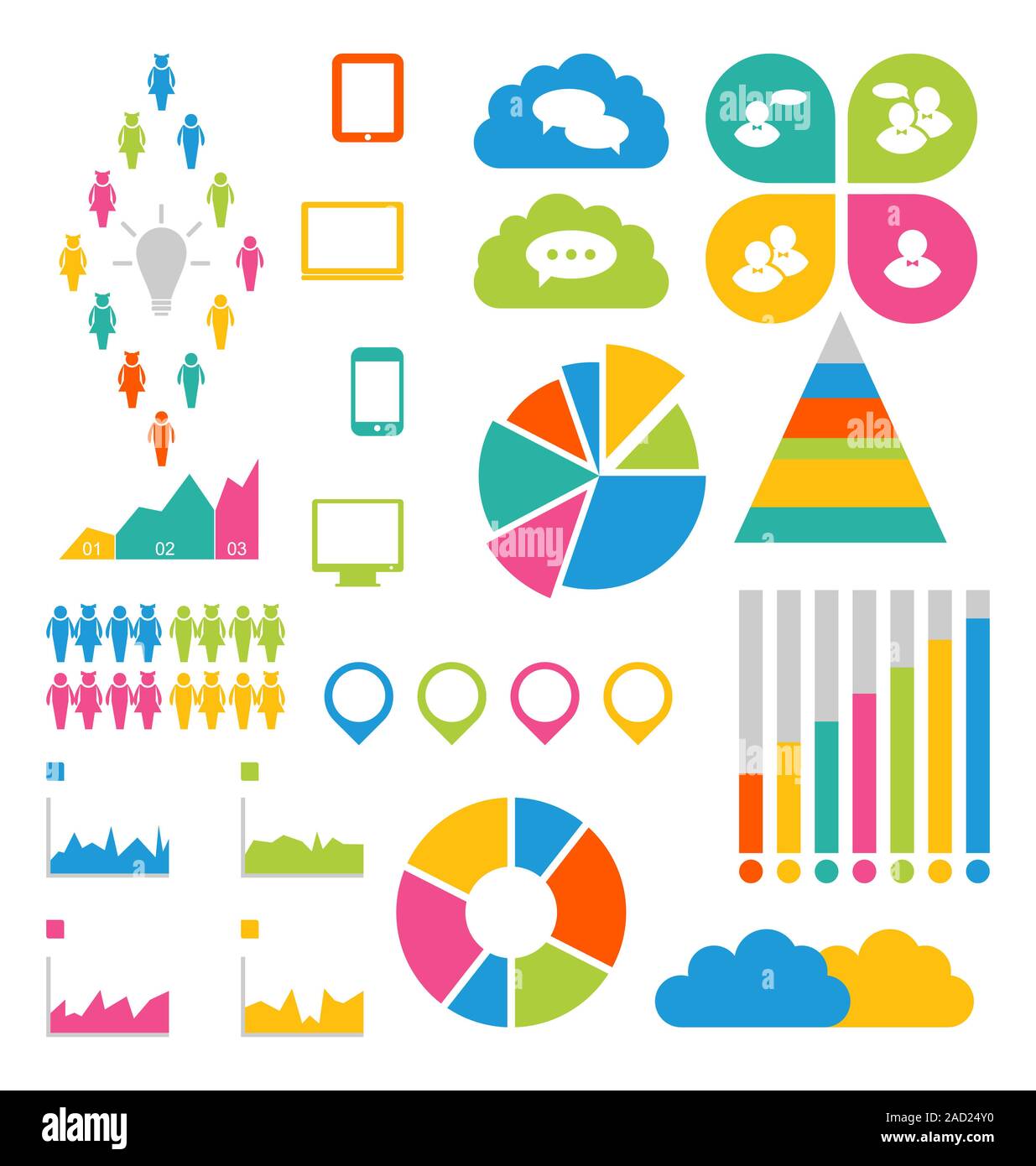 Infografico elementi di design ideale per la visualizzazione di informazioni Foto Stock
