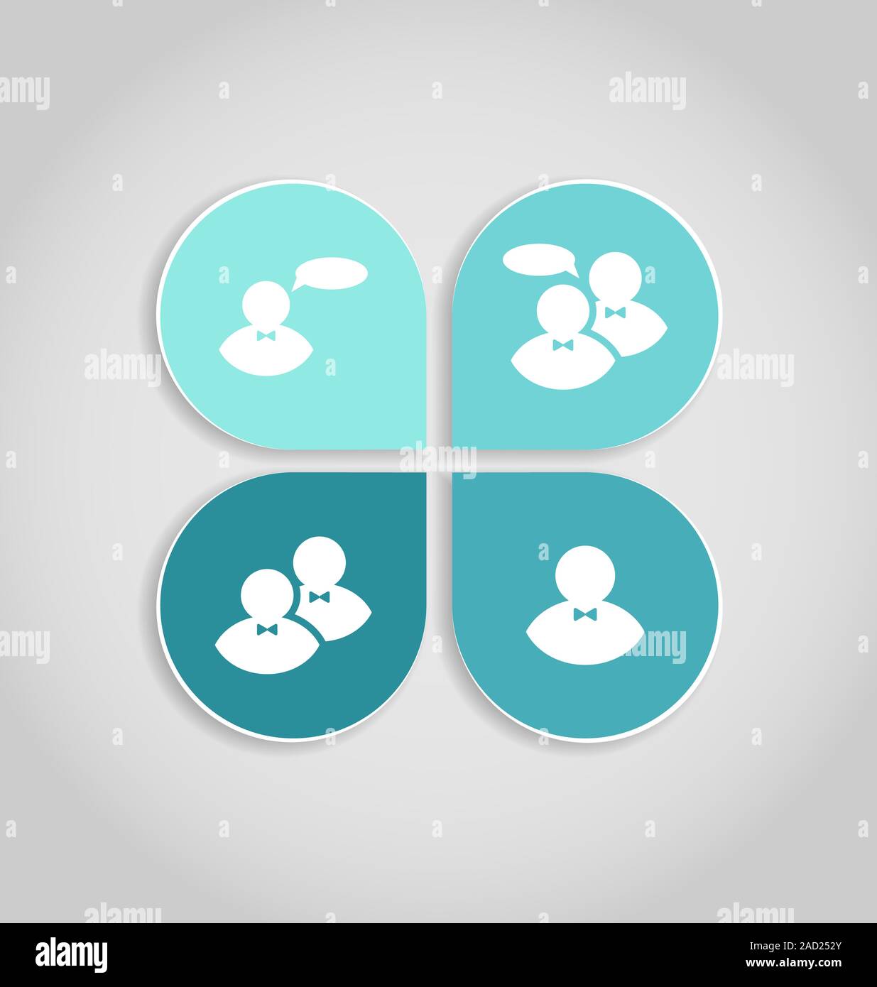 Il design moderno banner con info icone grafiche, tema sociale Foto Stock