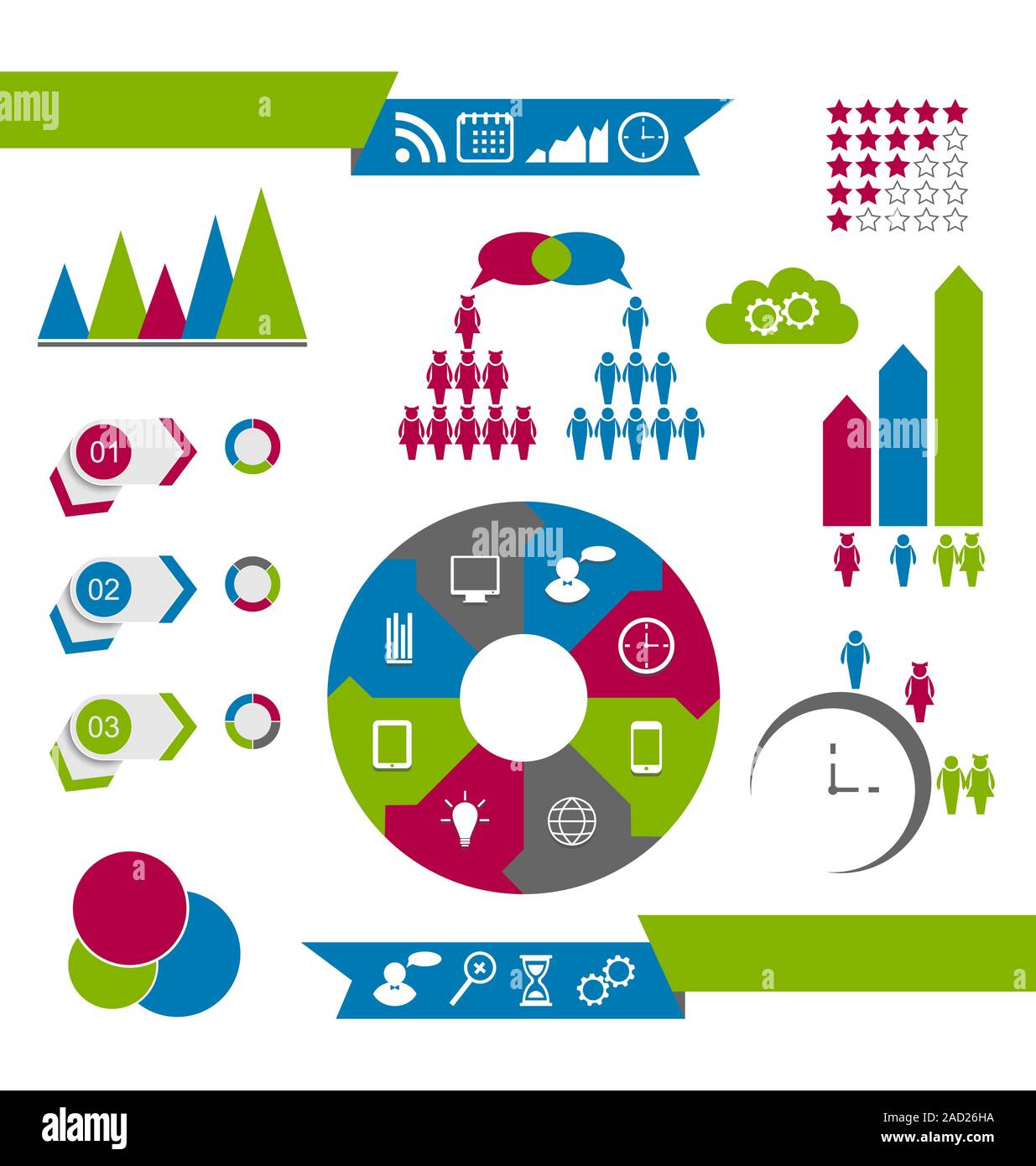Infografico elementi di design ideale per la visualizzazione di informazioni Foto Stock