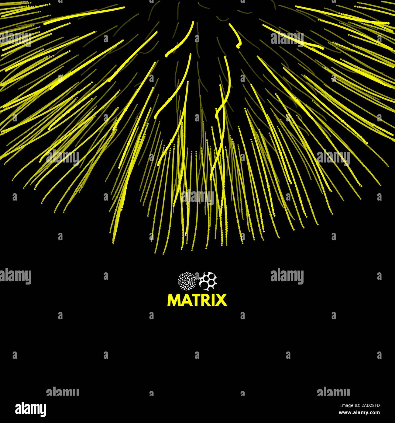 Array con particelle di dinamica. 3d la tecnologia avveniristica stile. Abstract background. Illustrazione Vettoriale. Illustrazione Vettoriale