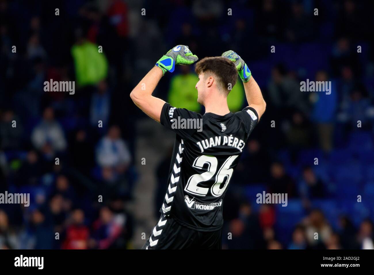 Barcellona - DEC 1: Il portiere Juan Perez suona presso La Liga match tra RCD Espanyol e CA Osasuna al RCDE Stadium il 1 dicembre 2019 in Foto Stock