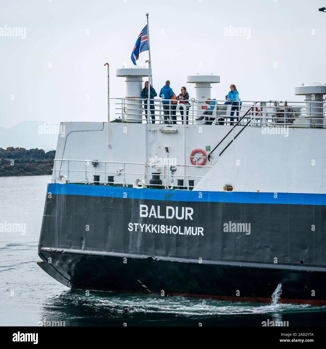 Baldur ferry boat, Breidafjordur, Westfjords, Islanda Foto Stock