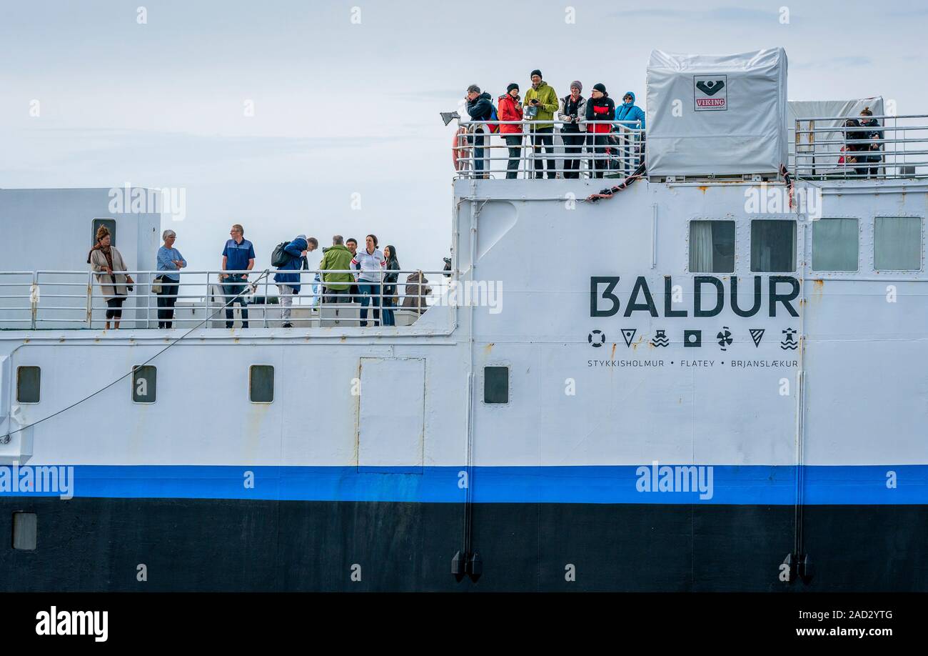 Baldur ferry boat, Breidafjordur, Westfjords, Islanda Foto Stock