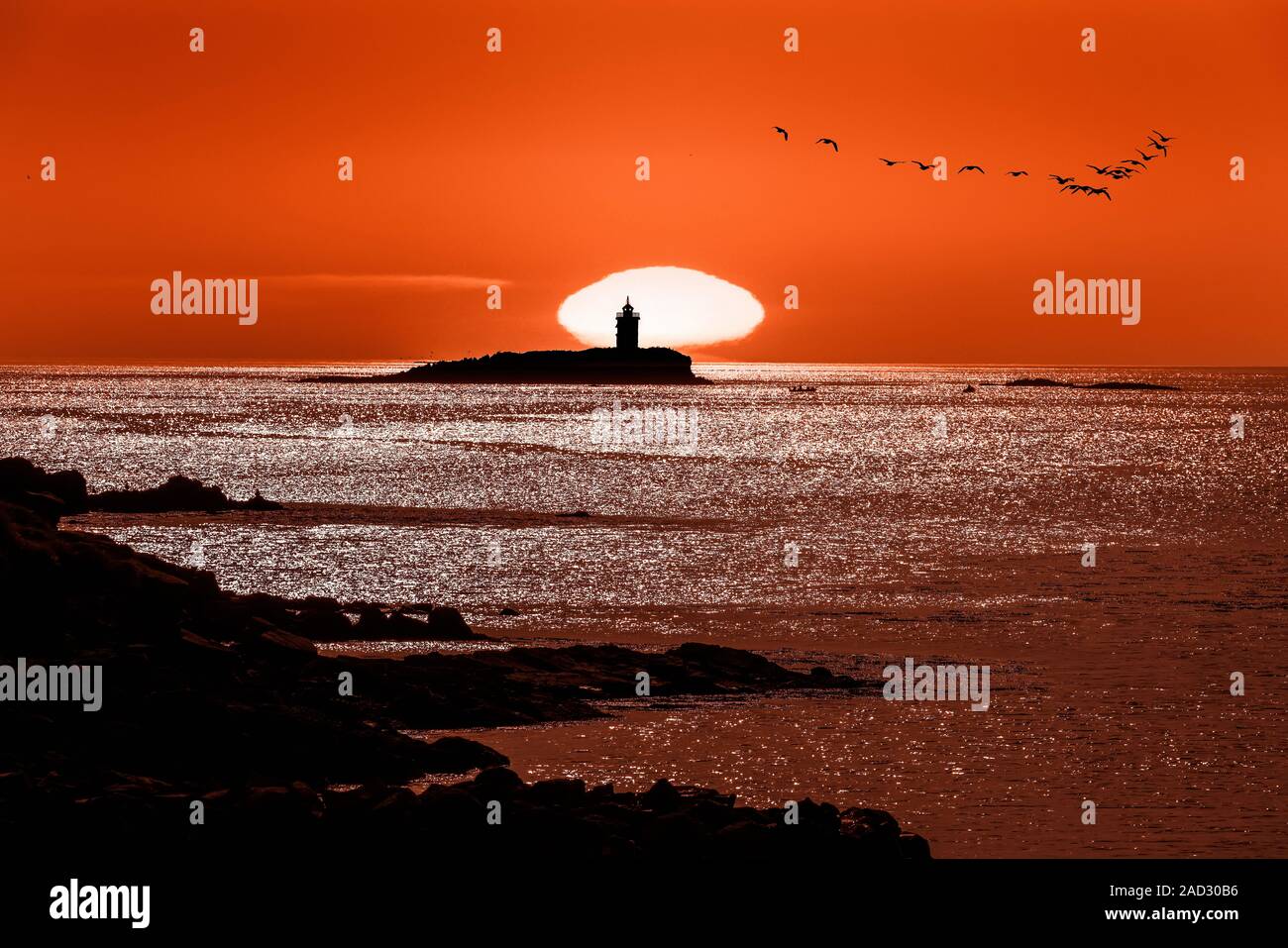 Faro, Flatey isola nel Breidafjordur Foto Stock