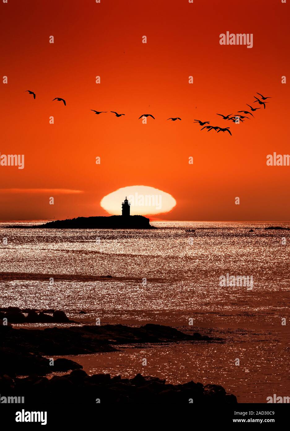 Faro, Flatey isola nel Breidafjordur Foto Stock