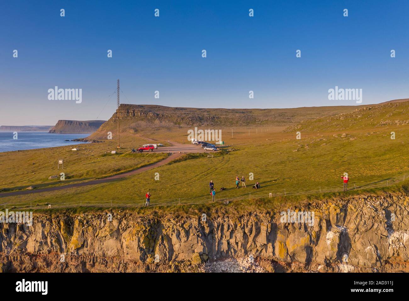 Scogliere Latrabjarg, Westfjords, Islanda Foto Stock