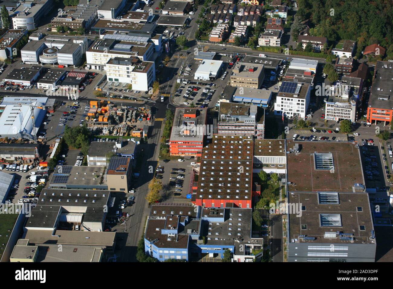 Reinach, Svizzera, zona commerciale con E+H e Flowtec Foto Stock