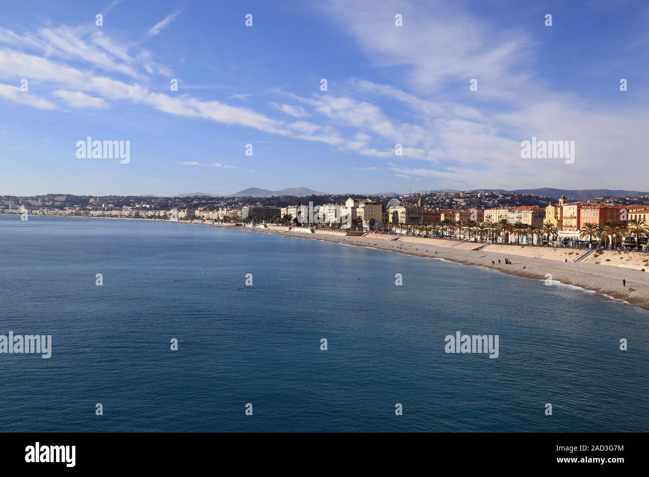 Nizza Promenade des Anglais, Cote d'Azur, Mittelmeer Foto Stock