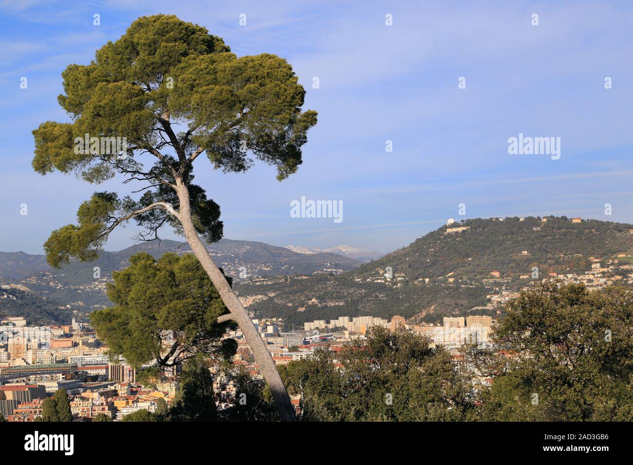 Nizza, vista dal castello nell'entroterra Foto Stock