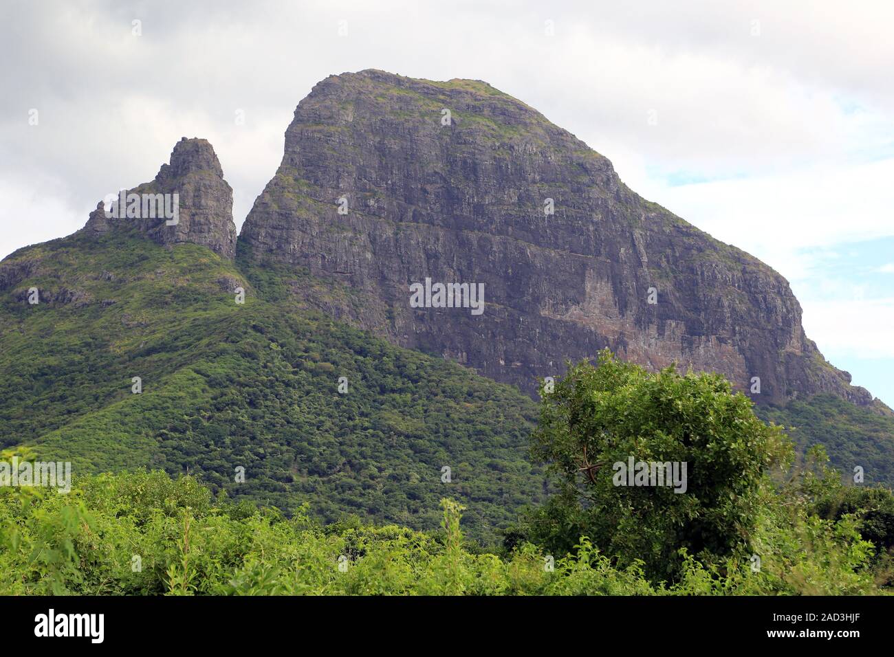 Maurizio, vulcanico tipico paesaggio di montagna a Mount Rempart Foto Stock