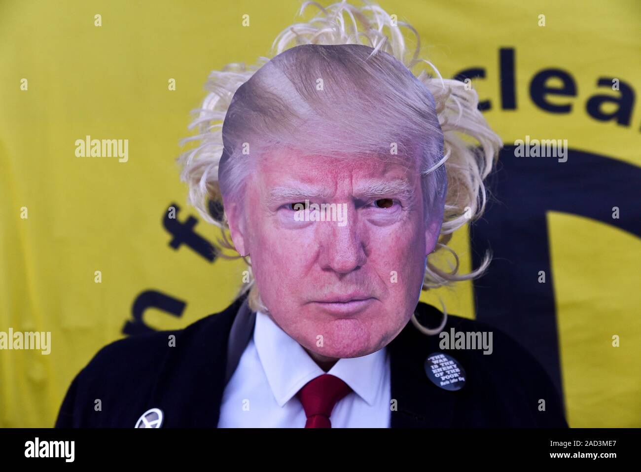 Trafalgar Square, Londra, Regno Unito. Il 3° dicembre 2019. Manifestazioni di protesta contro il presidente Donald Trump e il vertice della NATO a Trafalgar Square. Credito: Matteo Chattle/Alamy Live News Foto Stock