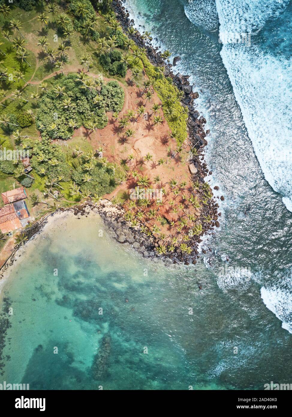 Una veduta aerea ofCoconut Tree Hill in Mirissa, Sri Lanka Foto Stock