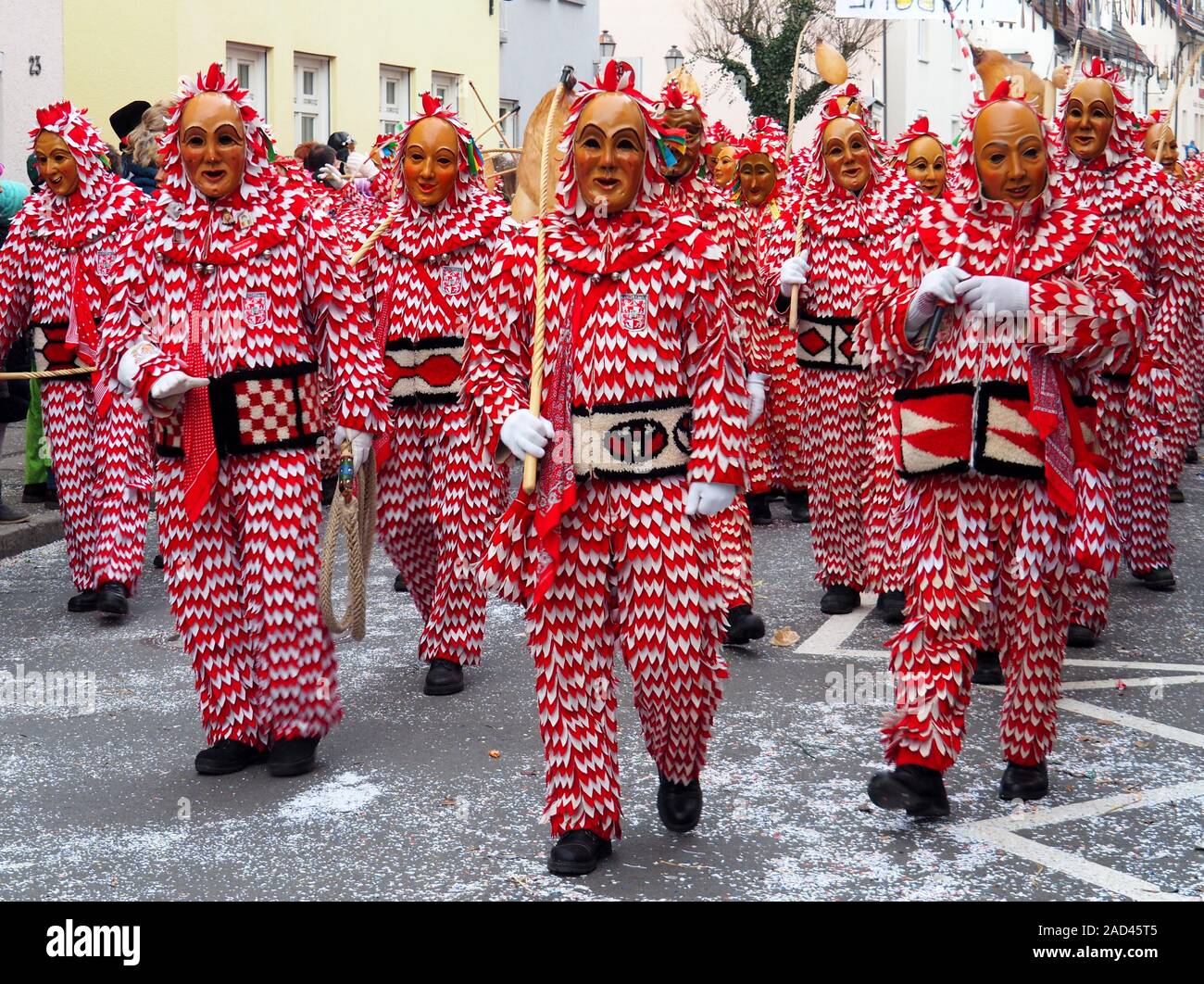 Rosso-bianco plätzler - ingannare le figure da Weingarten in Upper-Svevia Foto Stock